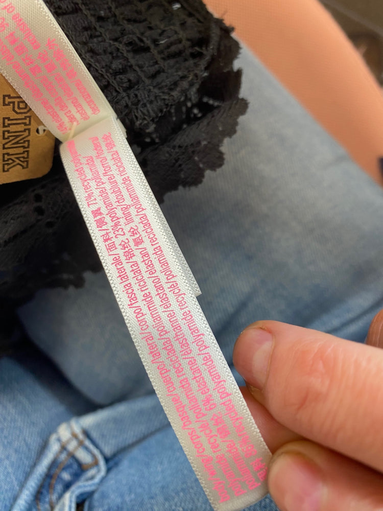 Gorgeous Victoria secrets pink floral embroidered lace bralette Top UkL Black new HG001