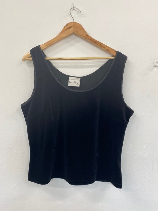 Gorgeous Frank Usher Velvet Tank Top UK18 Black classic stretch MW003