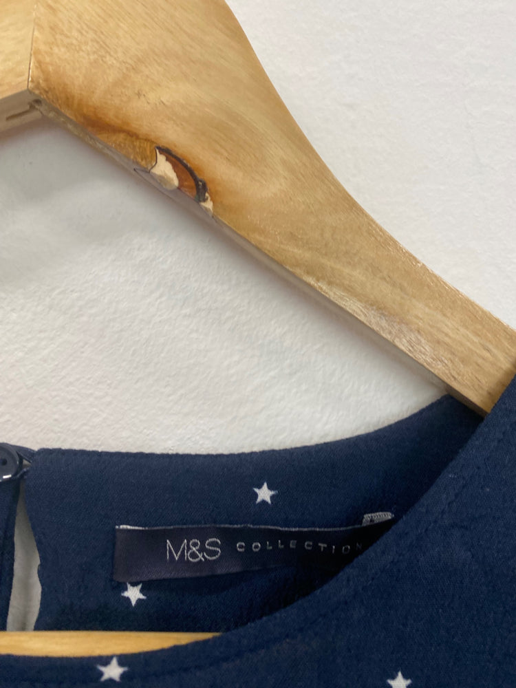 Gorgeous M&S red striped Star Dress Uk8 Navy Blue Bloggers fav HT149