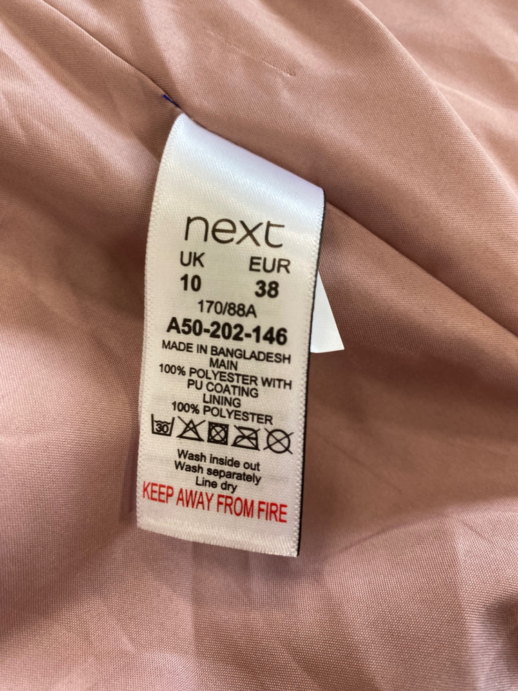 Gorgeous Next metallic Raincoat Rainwear UK10 dusky Pink New HG001