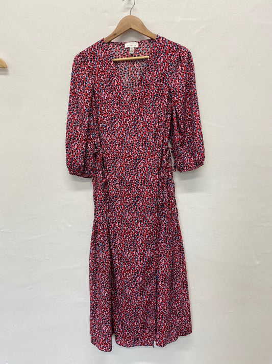 Fabulous Topshop floral ditsy wrap Dress Uk8 Red Double bow JM182
