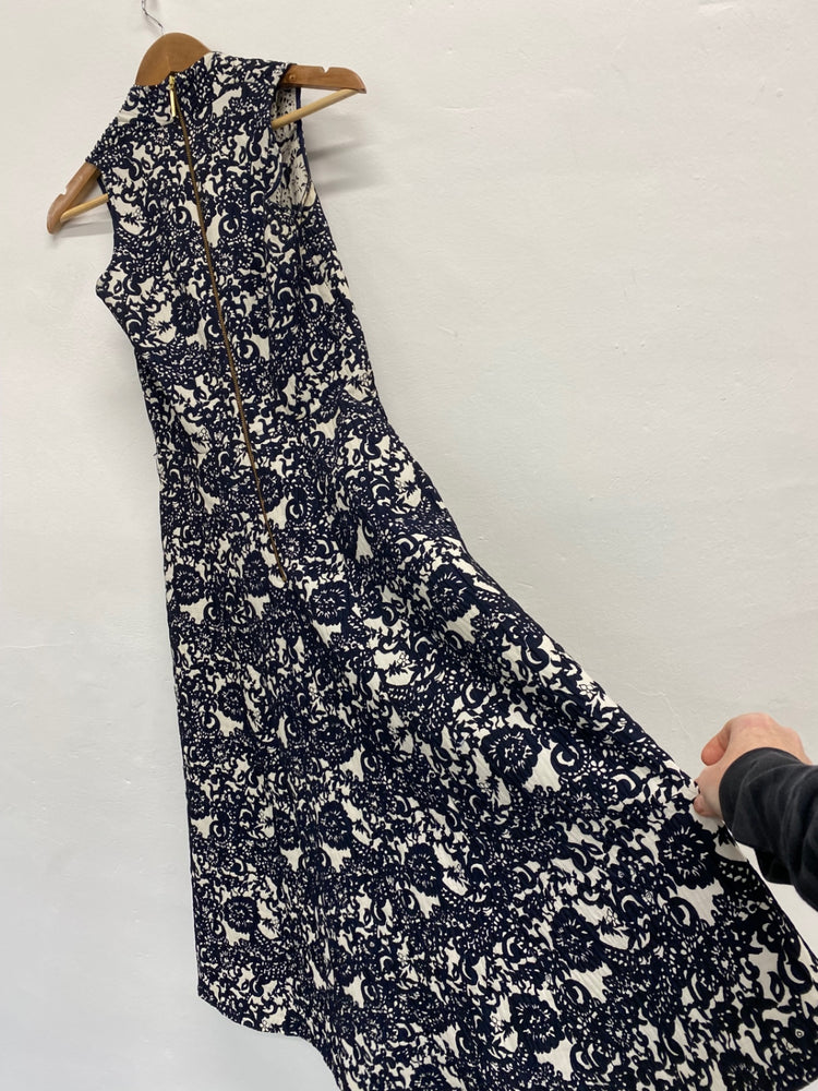 Fabulous Closet London hi Lo occasion Dress UK6 Navy & Ivory Events stunning JM182