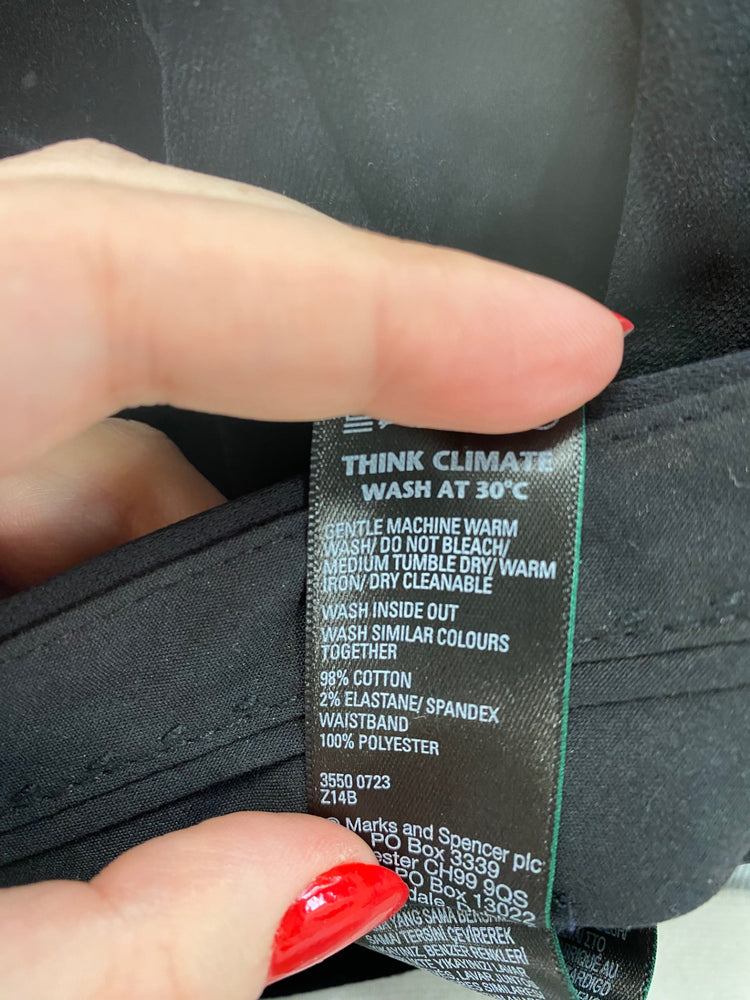 Fabulous M&S Black Velvet Trousers UK10 JM182