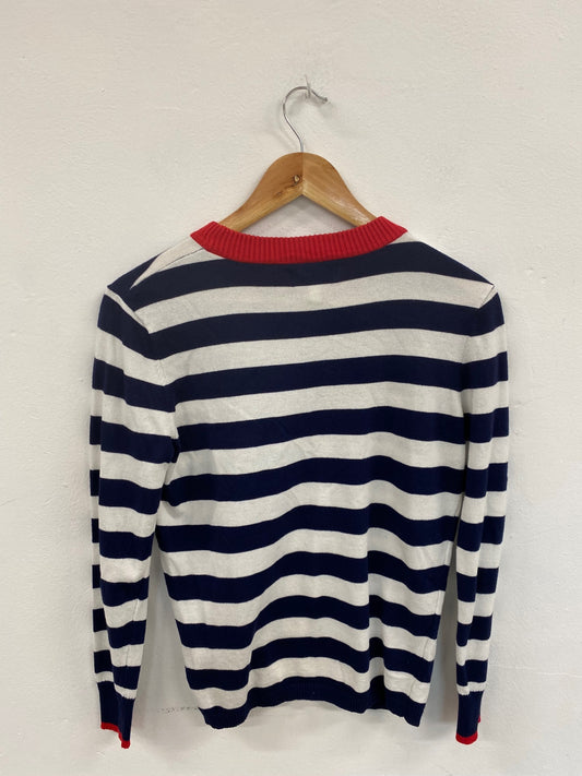 Fabulous Gianni Feraud Navy Mix Stripe Jumper UK10 JM182