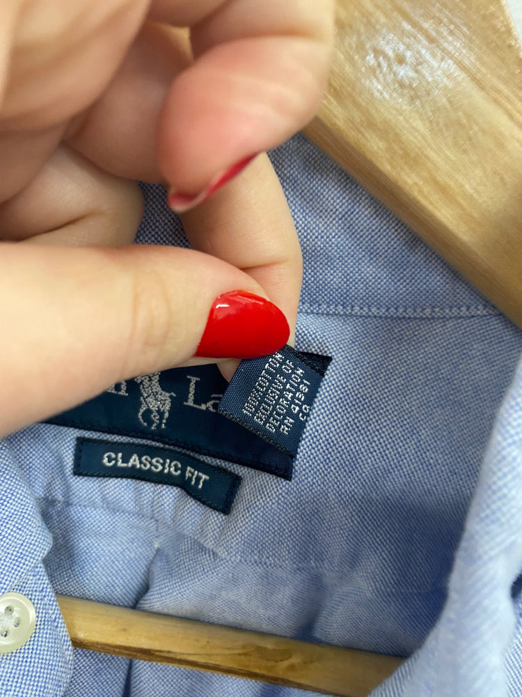 Stylish Ralph Lauren Classic Fit Blue Shirt UK L KS002