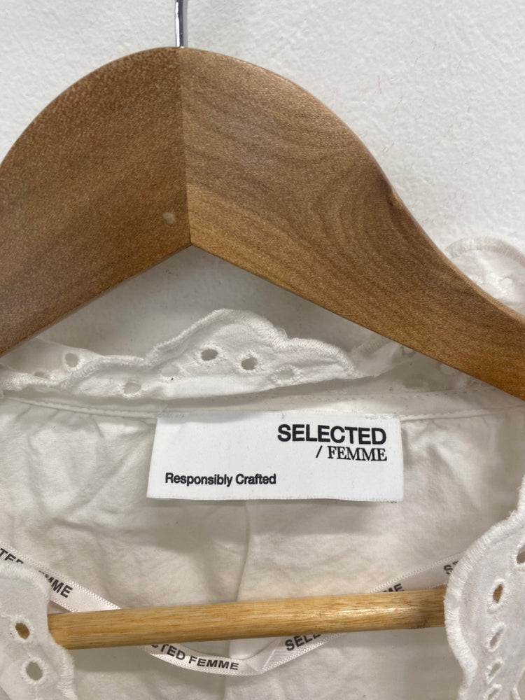 Fabulous Selected Femme Blouse UK10 White frill CM007