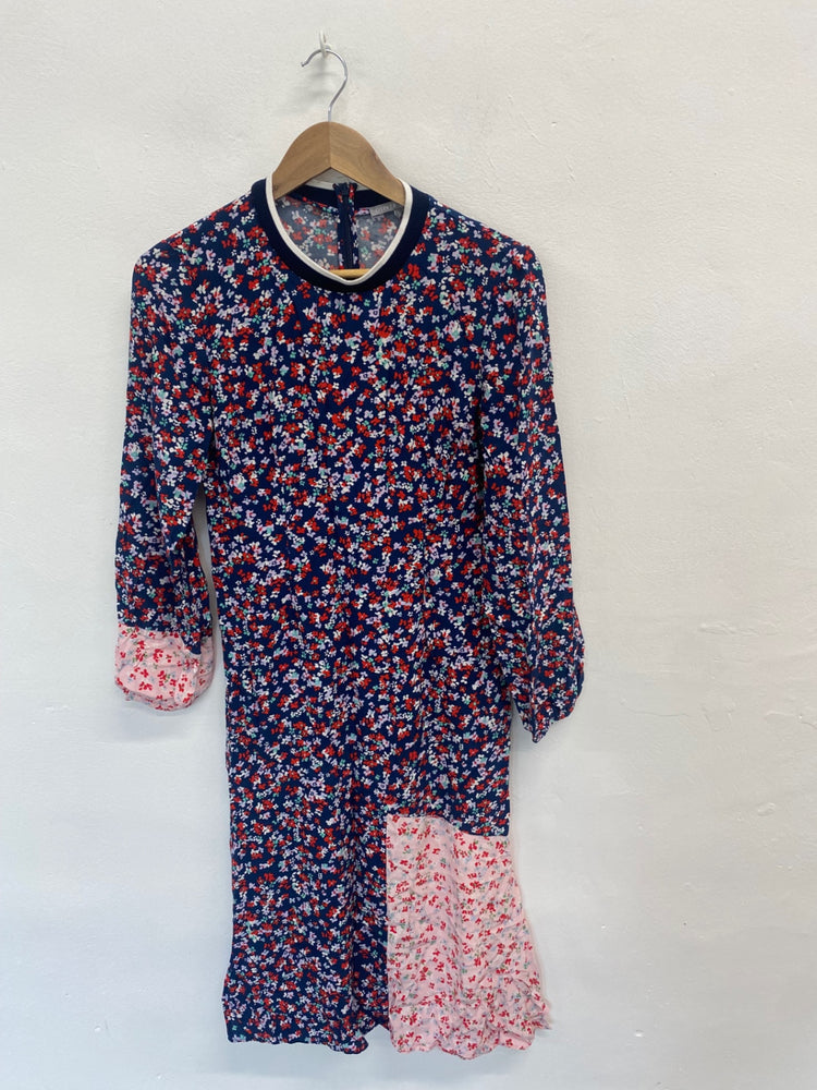 Fabulous Oliver Bonas Dress UK10 Navy pink Summer floral AM013