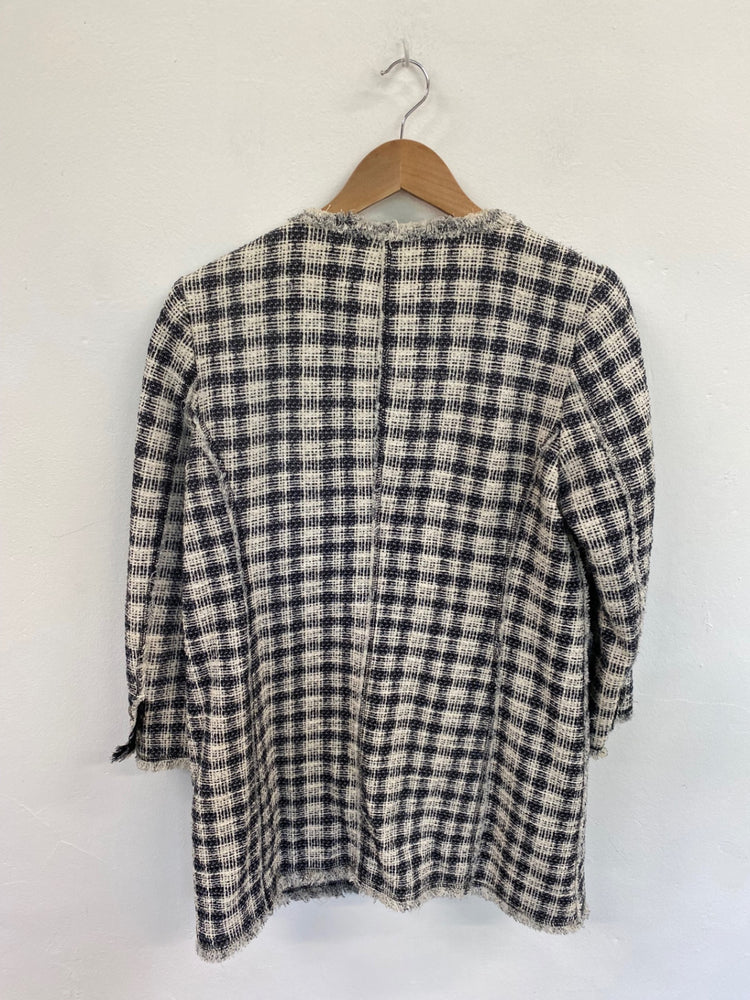 Fabulous Zara Check Structured Weave Cardigan UK L RR001