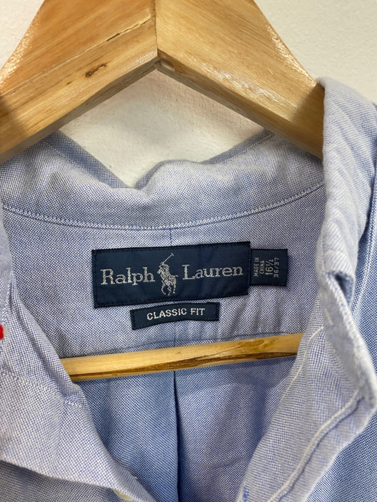 Stylish Ralph Lauren Classic Fit Blue Shirt UK L KS002