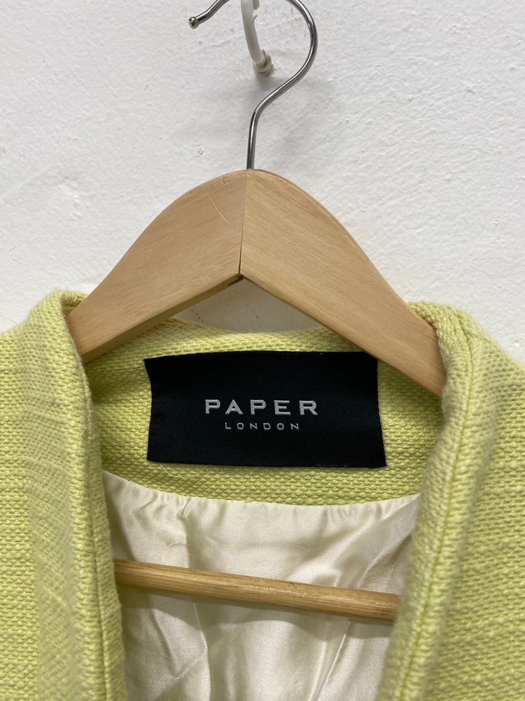 Fabulous PAPER LONDON Longline waistcoat UkS Light Green textured AM013