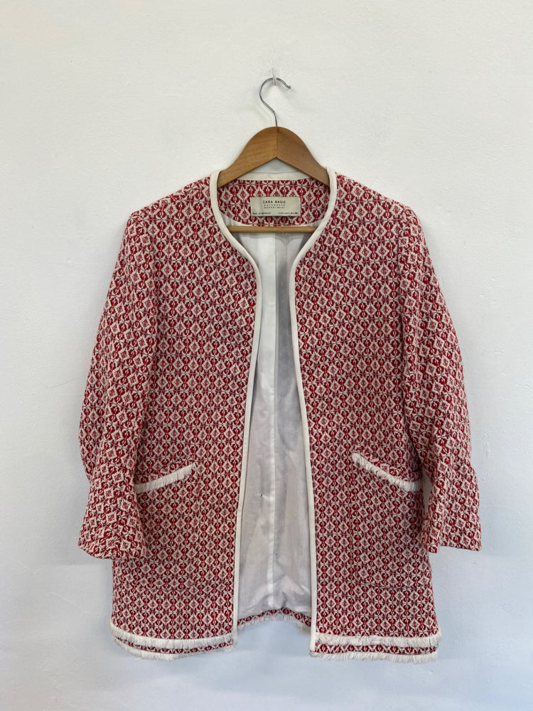 Fabulous Zara Red & Cream Aztec Coat UK L RR001