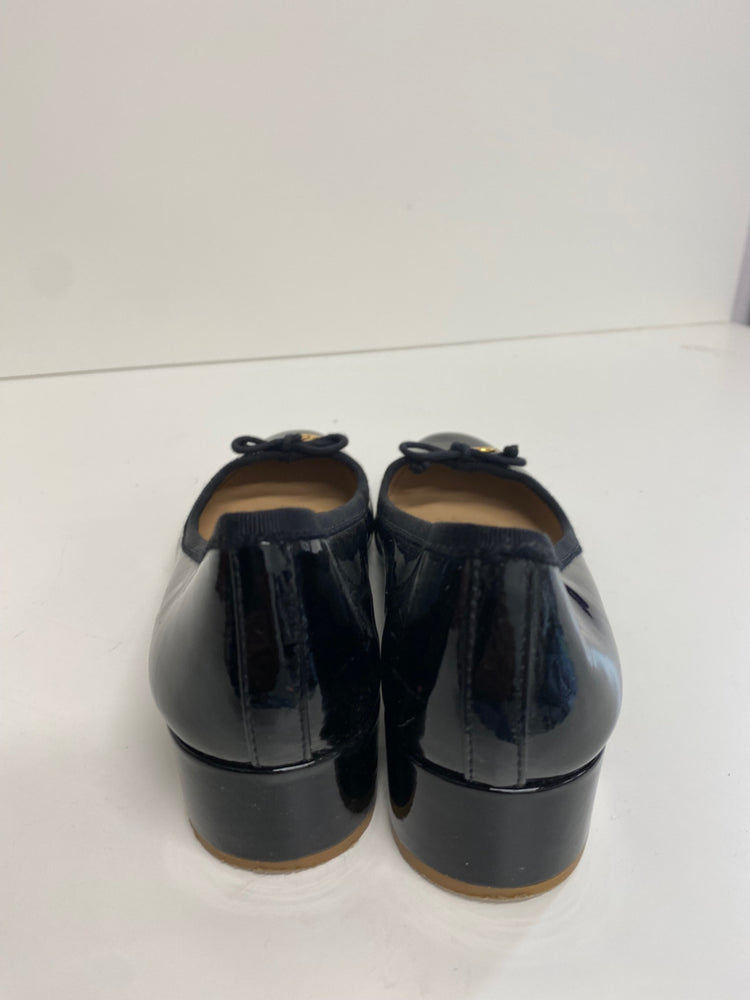 Fabulous Tory Burch patent Bow small heel Pumps UK3 Black RR001