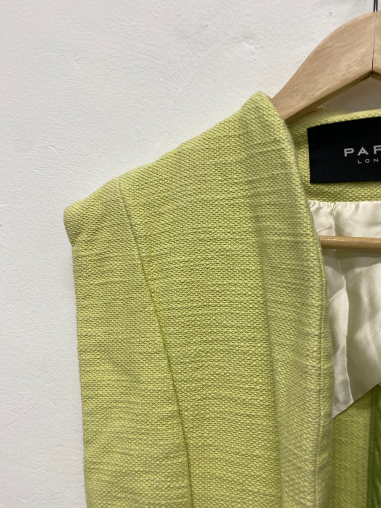 Fabulous PAPER LONDON Longline waistcoat UkS Light Green textured AM013