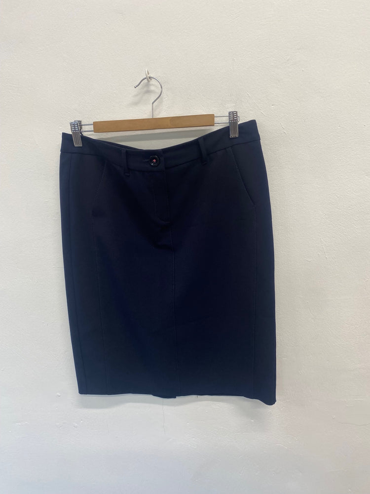 Fabulous Marella Pencil Skirt UK12 Navy Blue max mara office RR001