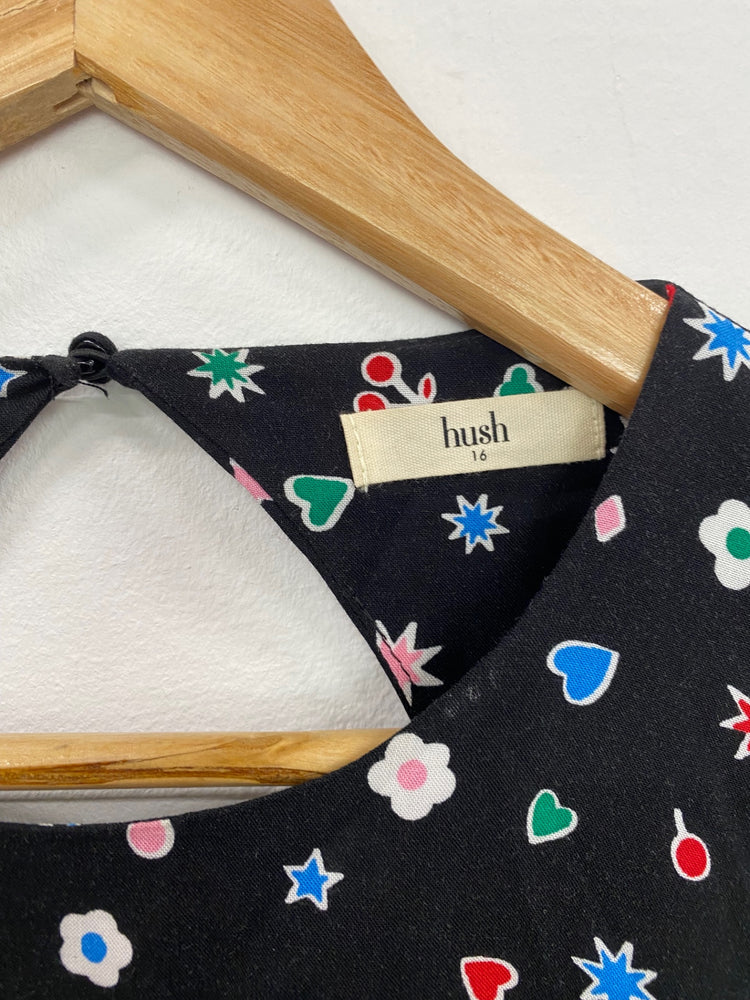 Fabulous Hush Rianna Tea Black Mix Midi Dress UK16 CM007