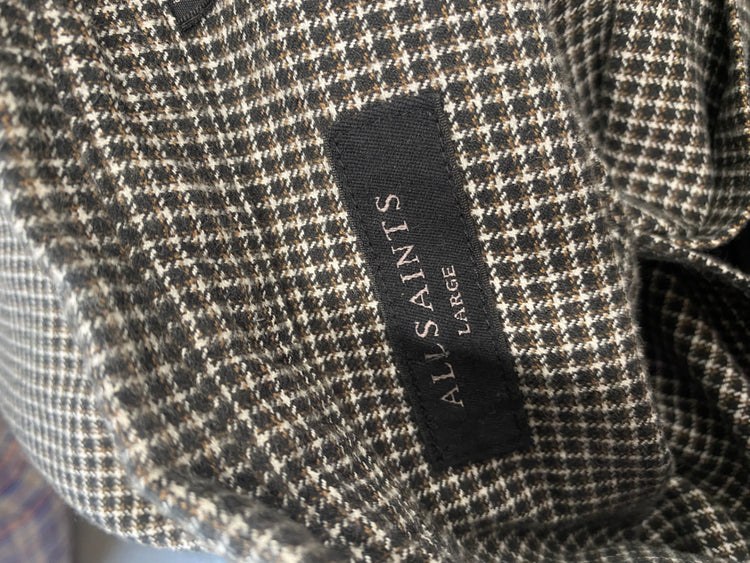 Fabulous ALLSAINTS Shirt UK L Black checked Cotton KS002