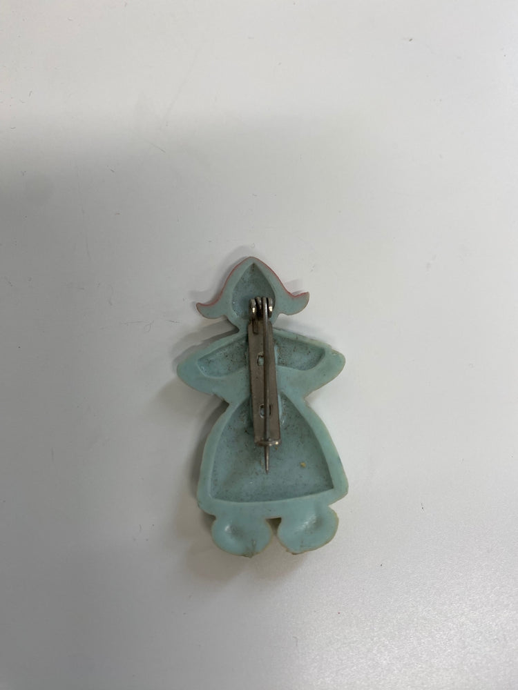 Fabulous vintage art deco celluloid lady Brooch One size Multicolored DC433