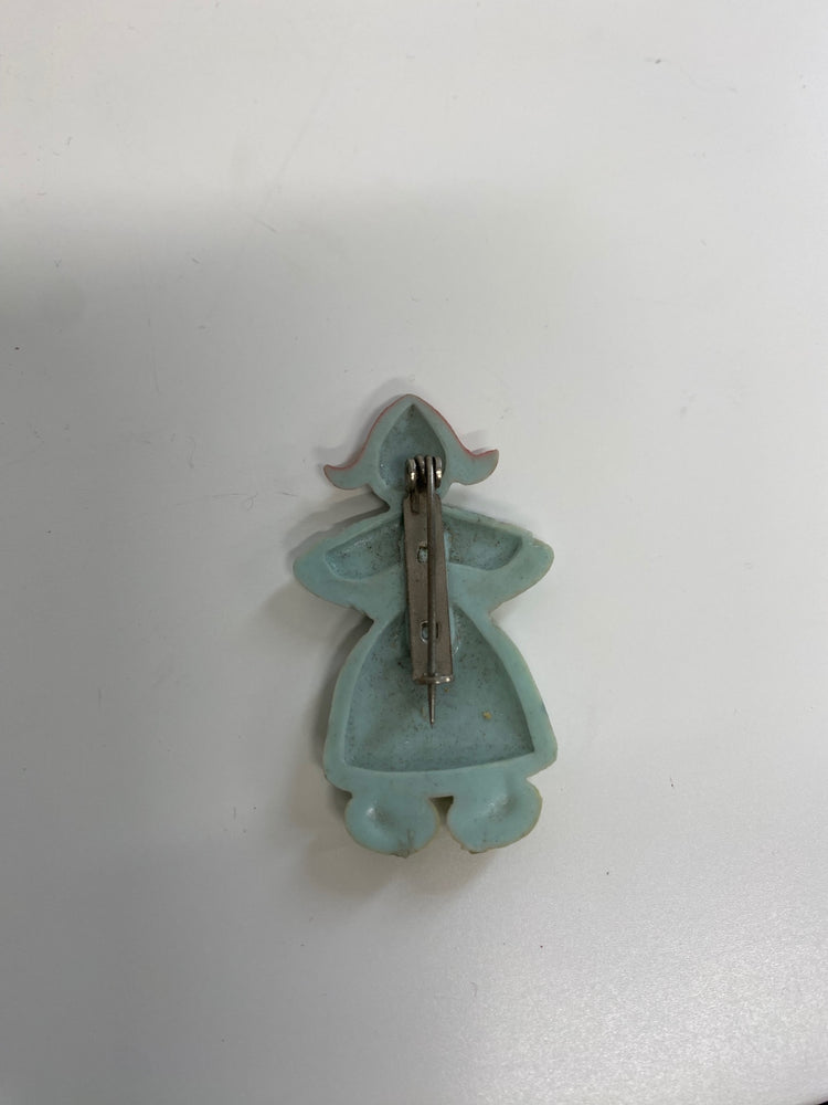 Fabulous vintage art deco celluloid lady Brooch One size Multicolored DC433