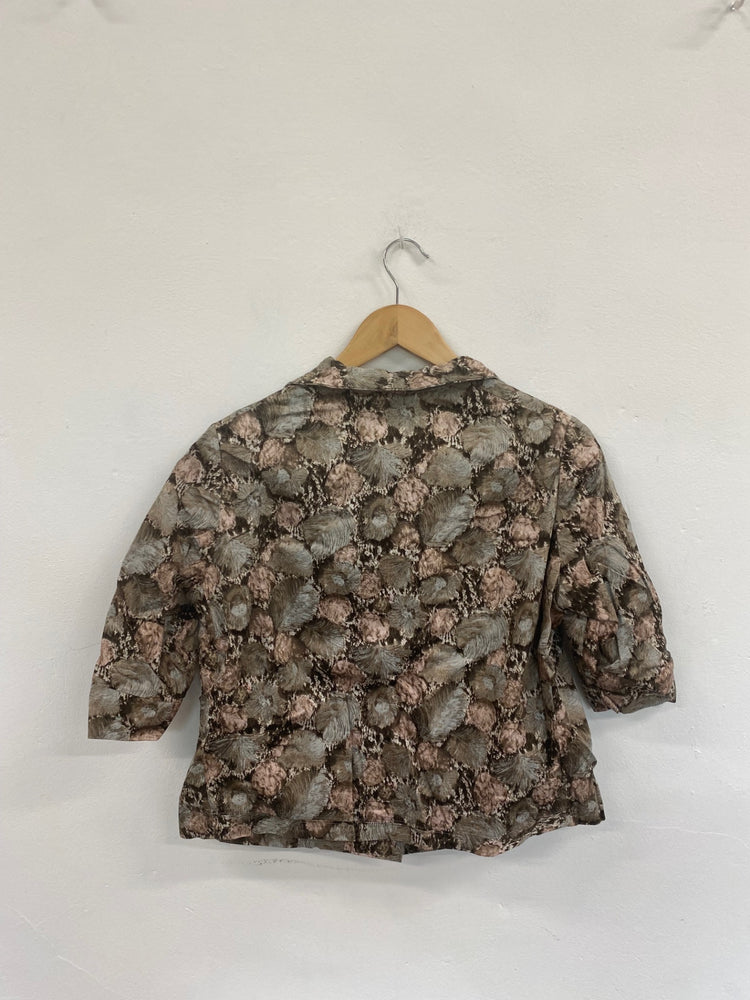 Fabulous Unbranded Vintage Feather Artsy Blouse UK16 DC433