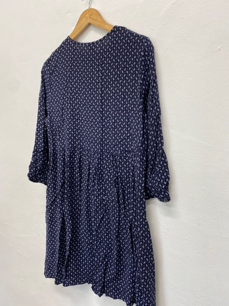 Fabulous Jigsaw Smock swing patterned Dress UK12 Navy Classic DC433