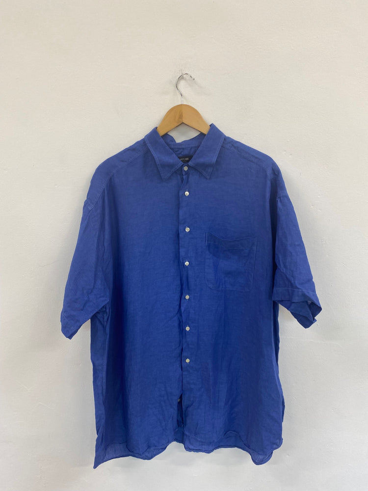 Fabulous Harryland Blue Linen Oversize Shirt UK XXL DC433