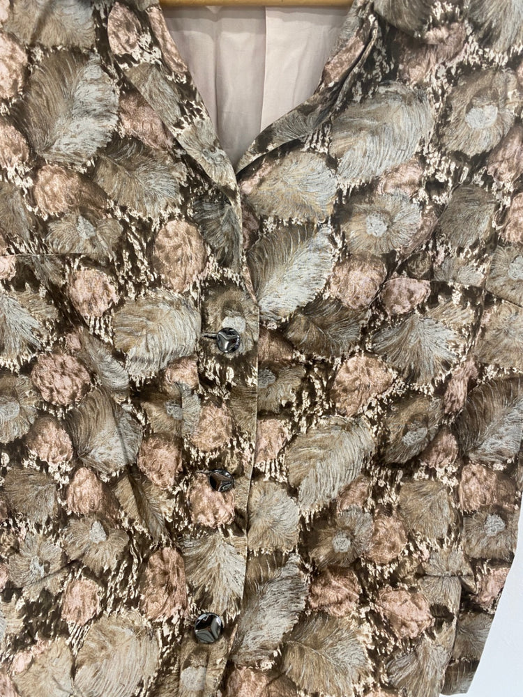 Fabulous Unbranded Vintage Feather Artsy Blouse UK16 DC433