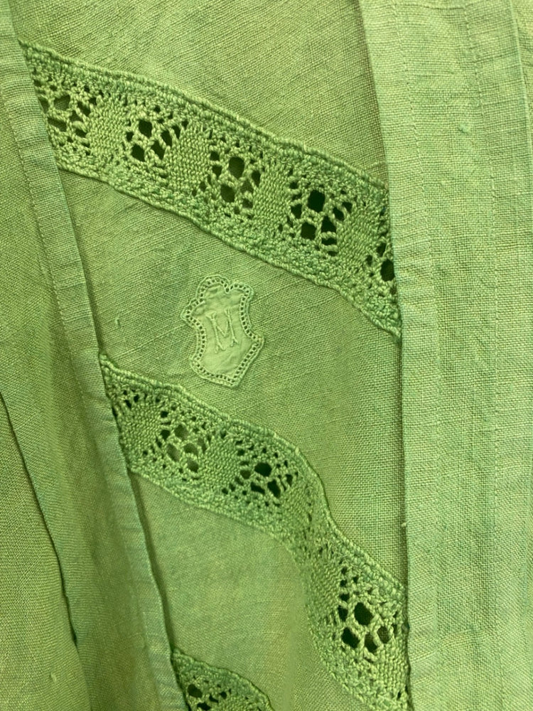 Boho Chic Unbranded Green Broderie Loose Fit Maxi Dress UK16 DC433