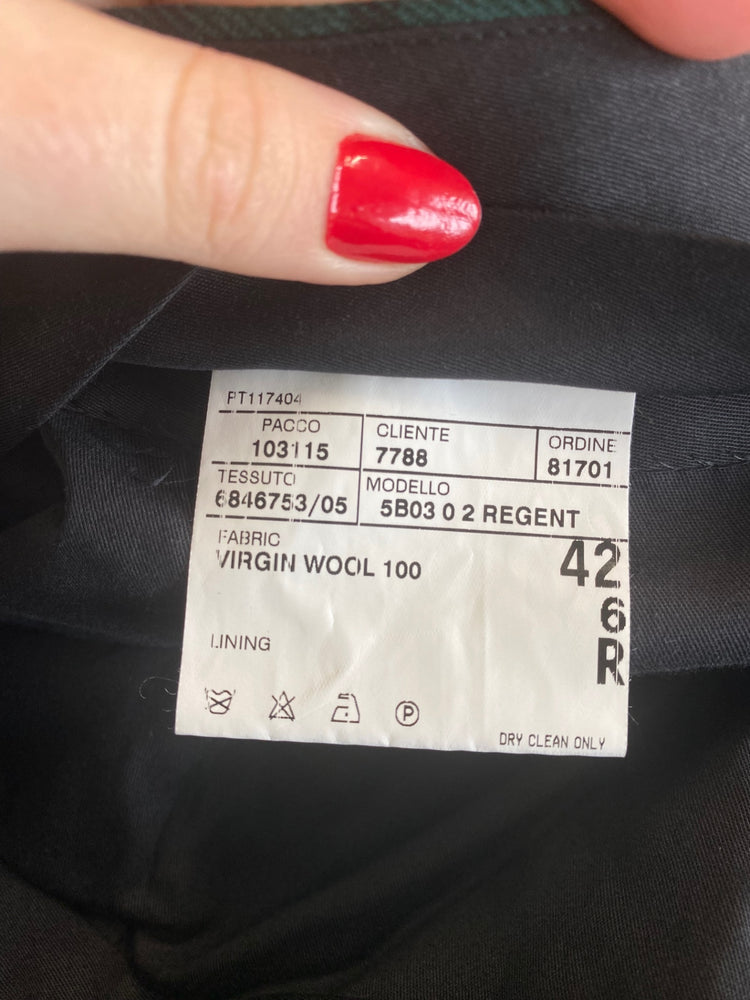 Classic Polo Ralph Lauren Green & Navy Plaid Wool Trousers W42” DC433