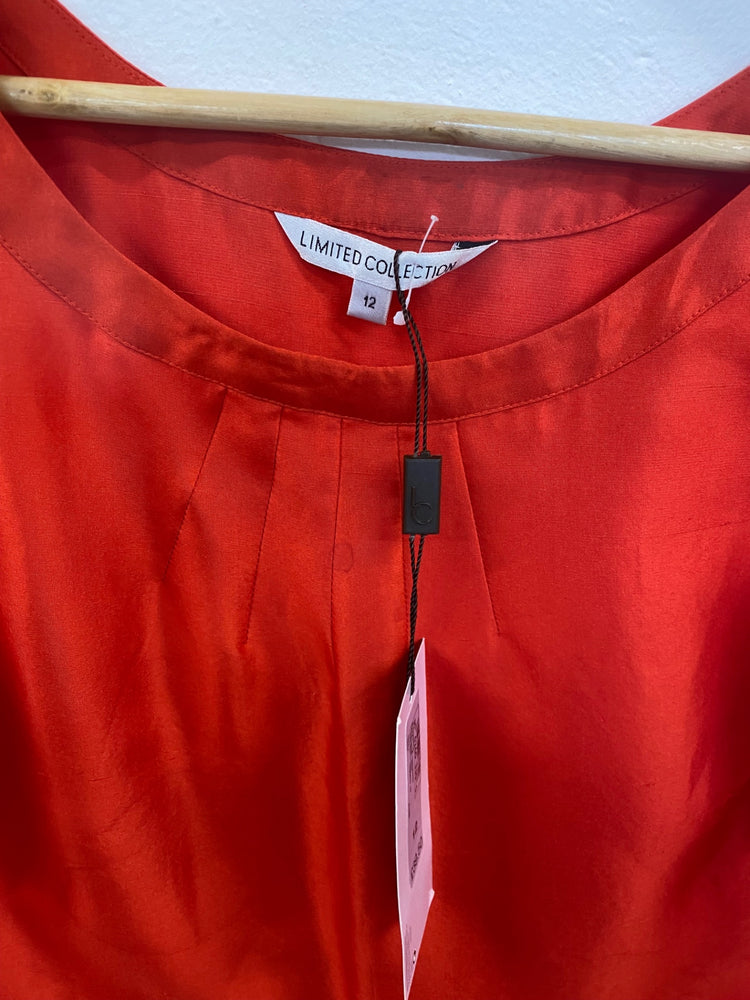 Fabulous M&S Red Silk Mini Dress UK12 AF001