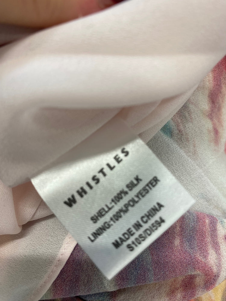 Fabulous Whistles Dress UK 8 Multicolor floral pink silk AF001