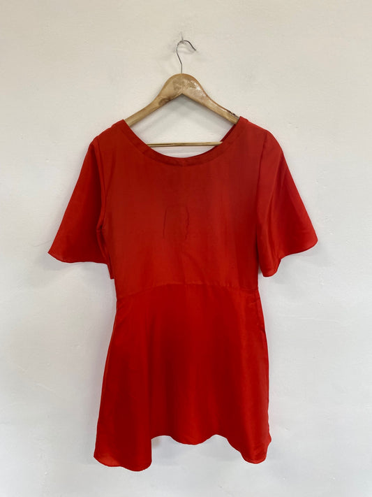 Fabulous M&S Red Silk Mini Dress UK12 AF001