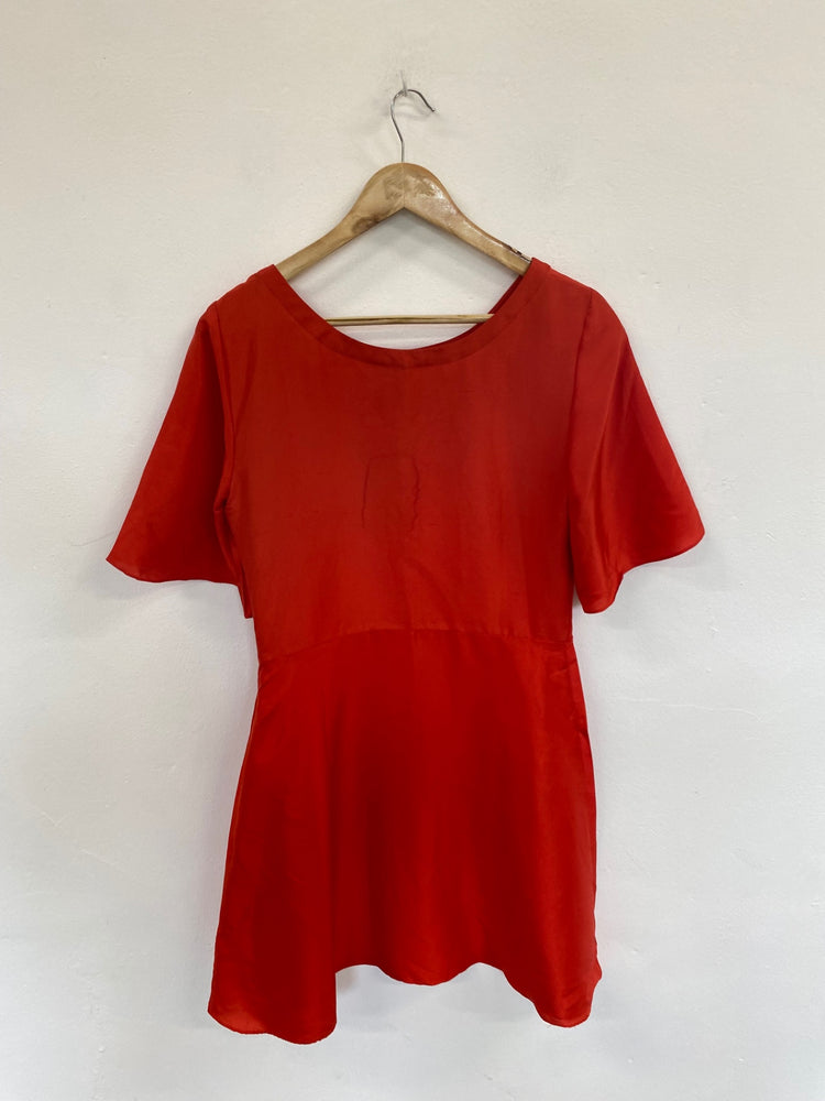 Fabulous M&S Red Silk Mini Dress UK12 AF001