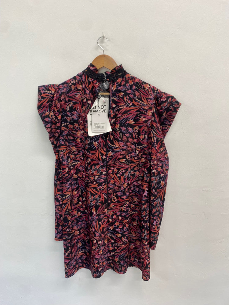 Fabulous Little mistress Midi Dress UK 14 Multicolour Artsy Paisley pink race day HK001