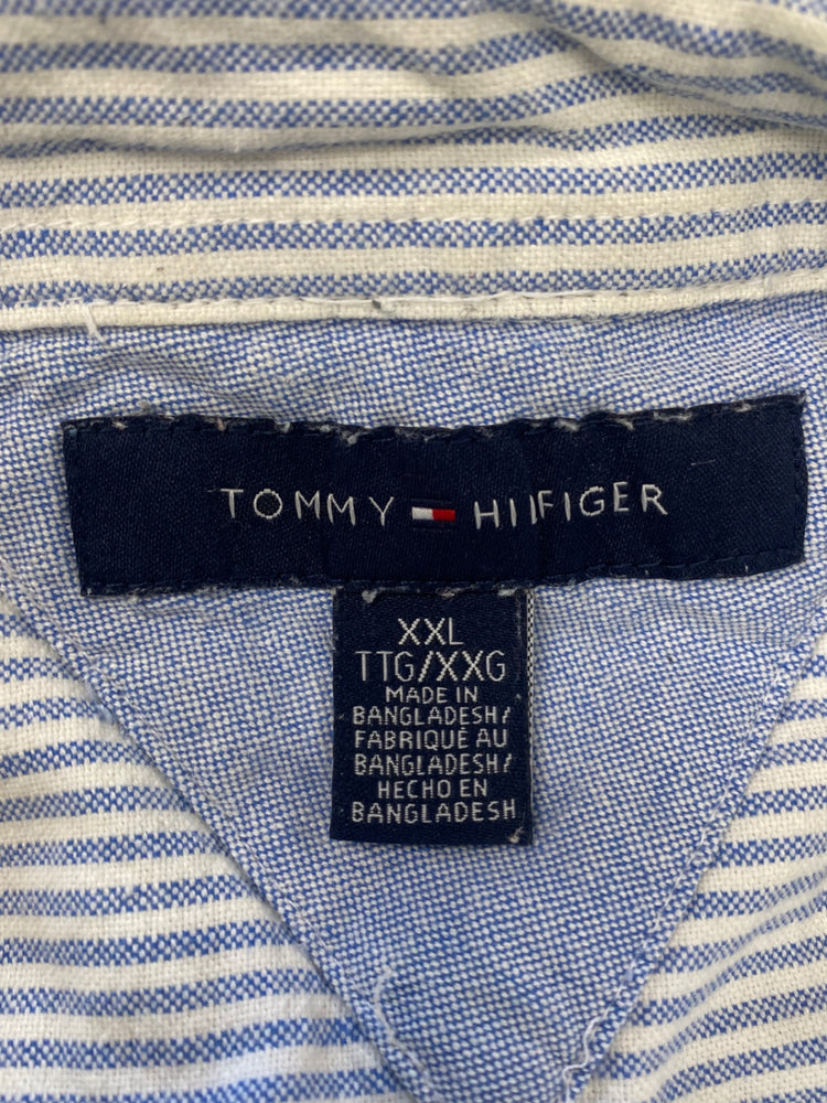 Fabulous Tommy Hilfiger Shirt UK XXL Blue and white striped cotton SB001