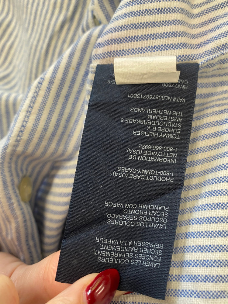 Fabulous Tommy Hilfiger Shirt UK XXL Blue and white striped cotton SB001