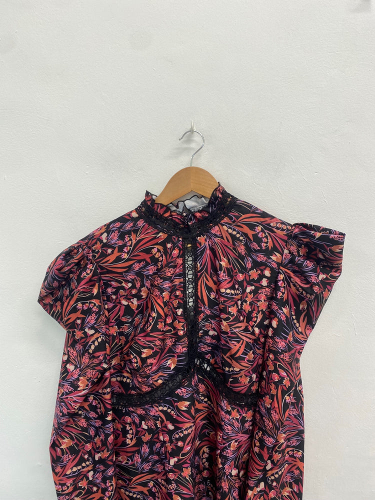 Fabulous Little mistress Midi Dress UK 14 Multicolour Artsy Paisley pink race day HK001