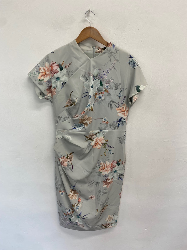 Fabulous Phase Eight Dress Uk14 duck egg floral wedding guest HK001