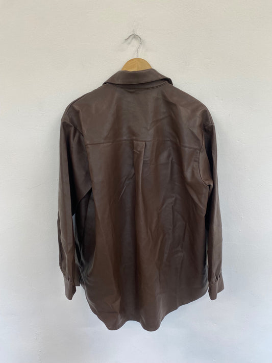 Fabulous Club L Chocolate Brown Oversize Shacket UK12 PJ001