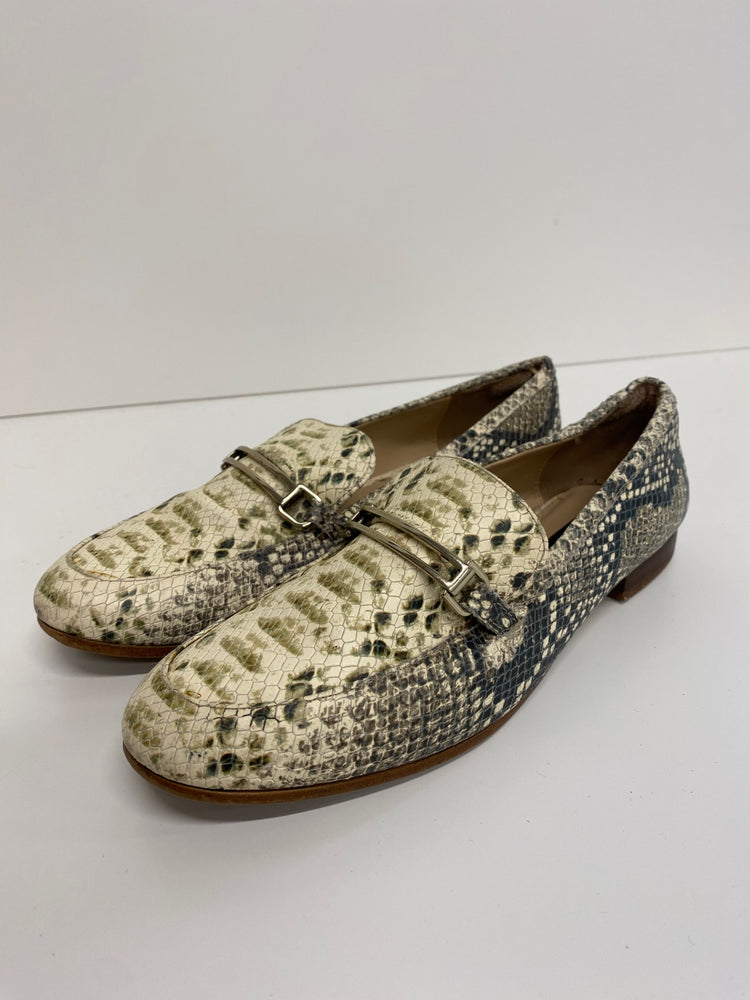 Fabulous DKNY Python Grey Green Loafers UK5 embossed leather NR001