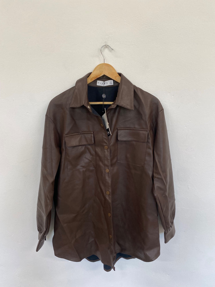 Fabulous Club L Chocolate Brown Oversize Shacket UK12 PJ001