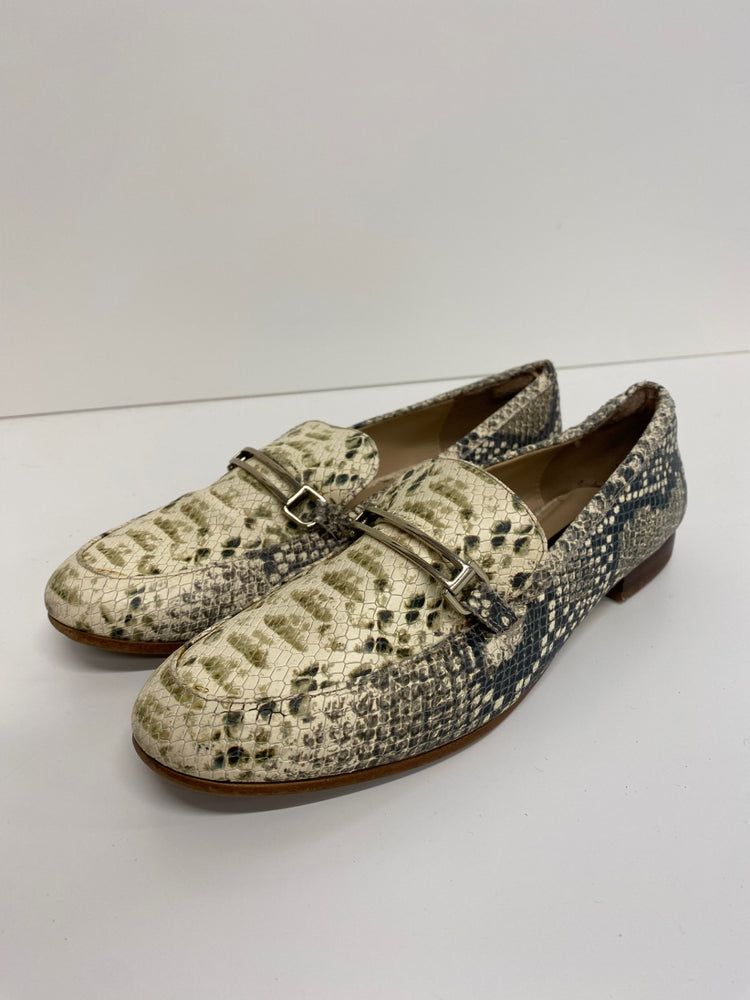 Fabulous DKNY Python Grey Green Loafers UK5 embossed leather NR001