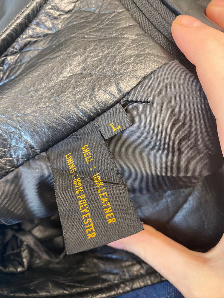 Fabulous BikBok leather Y2K Vintage mini Skirt UkL Black Pockets CD434