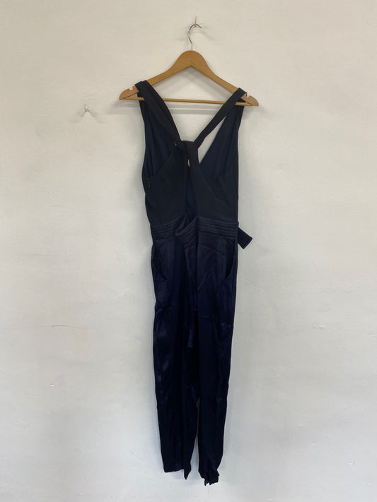 Fabulous Finery Navy Satin Leg Jumpsuit UK16 ML435