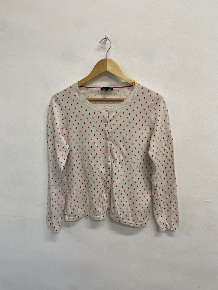 Fabulous Tommy Hilfiger Cardigan UK M Cream spotted cute ML435