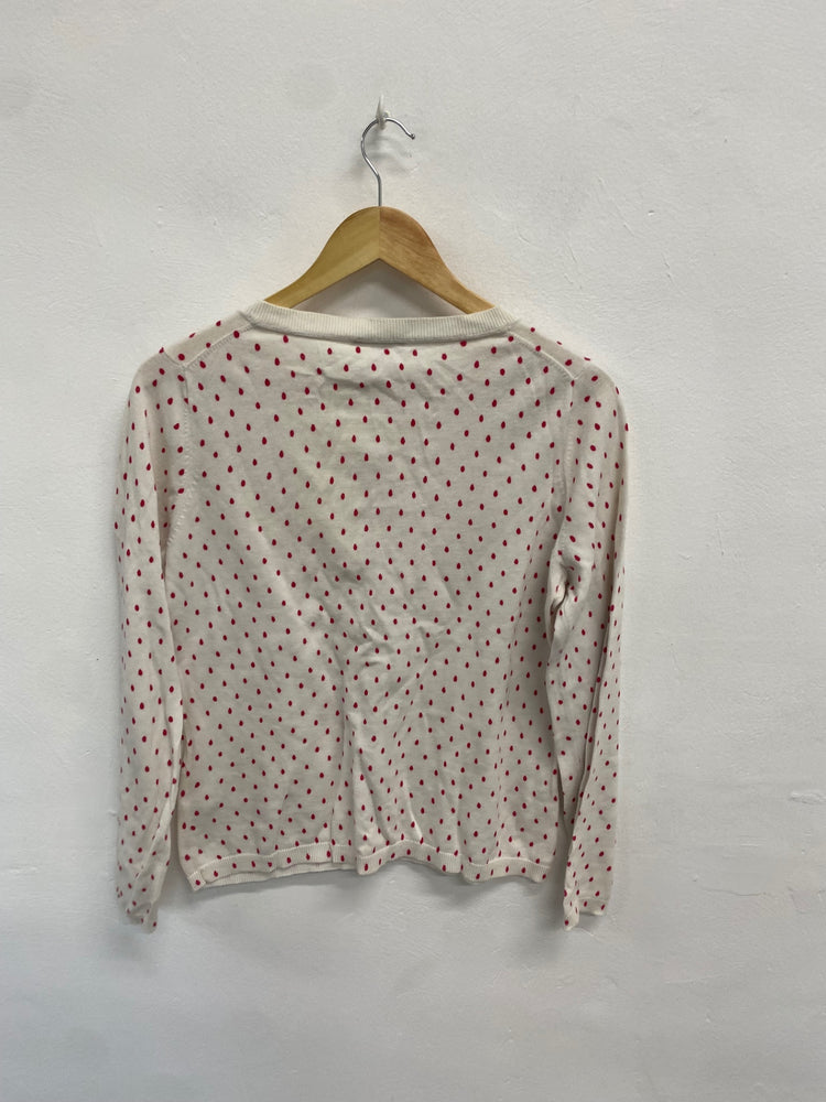 Fabulous Tommy Hilfiger Cardigan UK M Cream spotted cute ML435