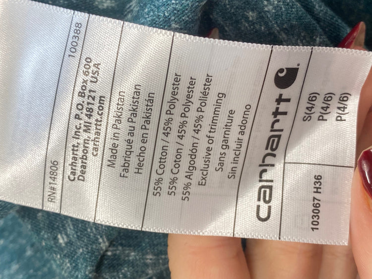 Classic carhartt T-Shirt UK S Teal loose fit PM002