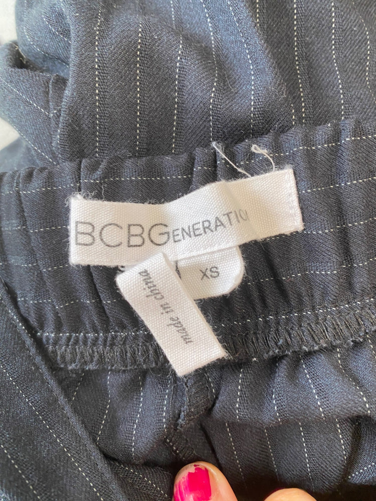 Fabulous BCBG Generation pinstripe classic Suit Set UK XS Navy NM001