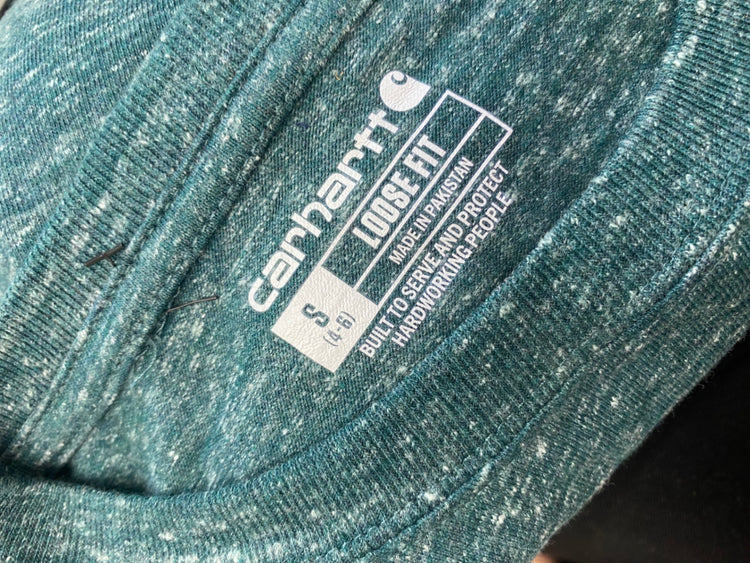 Classic carhartt T-Shirt UK S Teal loose fit PM002