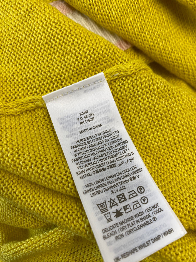 Fabulous Boden knit Linen Twin Set Uk8 Yellow & Pink Cottage core SN005