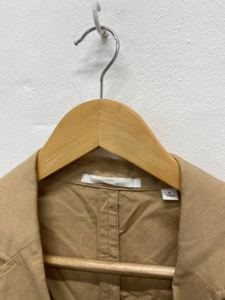Fabulous Uniqlo linen oversized Blazer UK S Beige Classic KB001
